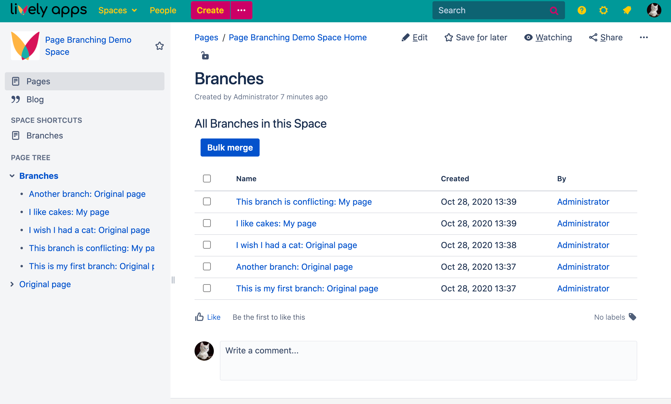 Page branching overview