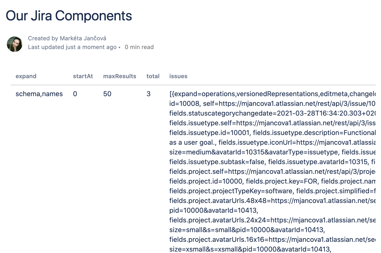 PocketQuery REST response