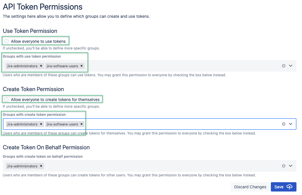 Managing API tokens