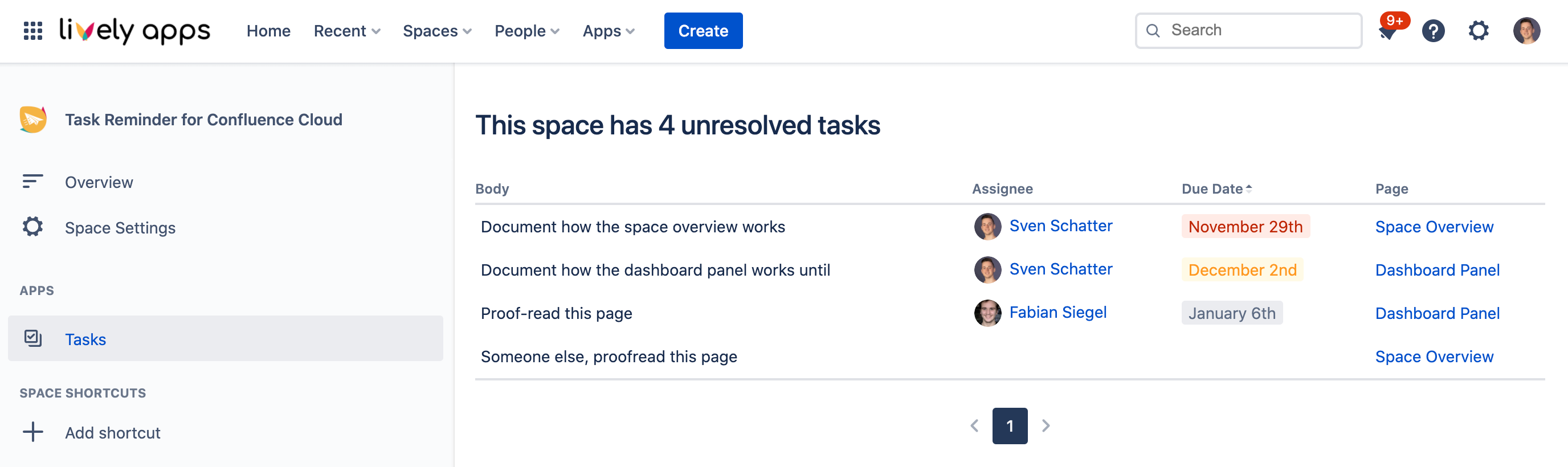 See all unresolved tasks in your space in a neat overview