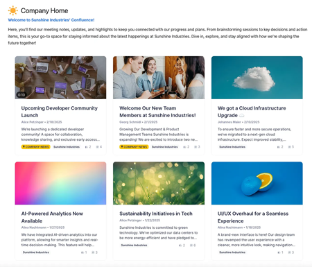 Content feed in Confluence with Lively Blogs